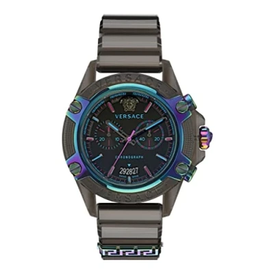 Afbeelding van Versace Watches ICON Active Unisex Chronograaf, Maat: One Size, Transparent black/rainbow
