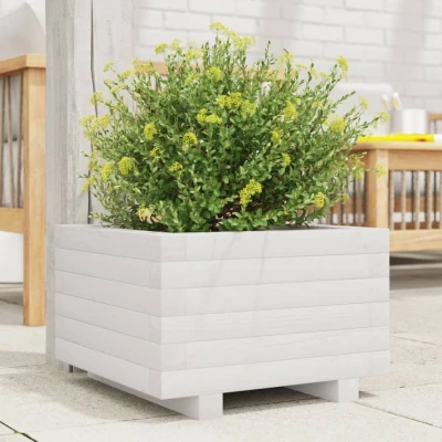 Afbeelding van Plantenbak 40x40x26,5 cm massief grenenhout wit