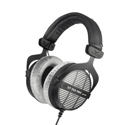 Afbeelding van beyerdynamic DT 990 PRO eenzijdig bekabelde over ear studio hoofdtelefoon voor mixen, mastering en editing met 250 ohm