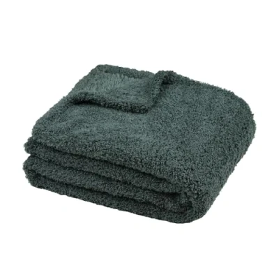 Afbeelding van stof Textiles Plaid/bankdeken Montreal jade groen 180 x 220 cm harige polyester 2 persoons