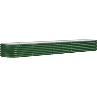Afbeelding van Plantenbak 368x80x36 cm gepoedercoat staal groen