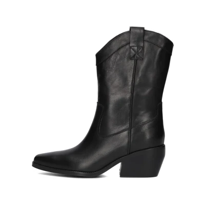 Afbeelding van Notre V Cowboy/Bikerlaarsjes, Dames, Maat: 38, Zwart Schoenen