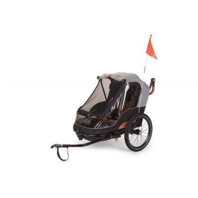 Afbeelding van Bobike 2 in 1 fietskar en wandelwagen zwart/bruin