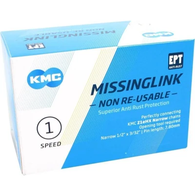 Afbeelding van KMC Sluitschakel MissingLink Z1eHX NR EPT zilver narrow(40)