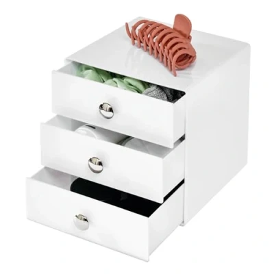 Afbeelding van iDesign Make up kastje 3 lades wit Drawers