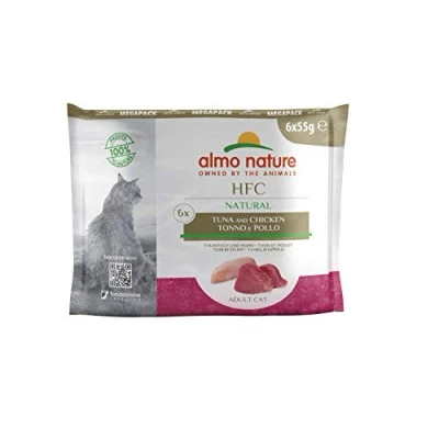 Afbeelding van 6 x 55 g Almo Nature Classic Tonijn &amp; Kip Pouch Kattenvoer