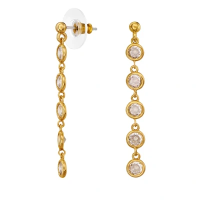 Afbeelding van Traveller Oorhangers Oorbellen Dames Goud Zirconia Ø 4 mm 22kt Verguld 40x4 157762