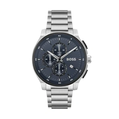 Afbeelding van BOSS PEAK 2.0 Chronograaf silvercoloured/blue, Heren, Maat: One Size, Silver coloured/blue
