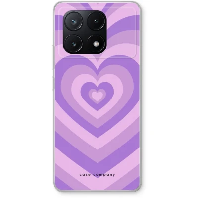 Afbeelding van Case Company® hoesje geschikt voor Xiaomi Poco X6 Pro Hart Paars Soft Cover Telefoonhoesje Bescherming aan alle Kanten en Schermrand