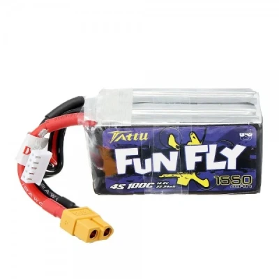 Afbeelding van Li polymeer batterij 1550mAh (14,8V) Burst 200C 4S XT60 connector voor modelbouw, drones, multicopters, quadrocopter zoals 4S1P