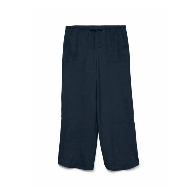 Afbeelding van Vero Moda MIT Vmmelaney HOHE Taille Broek, Dames, Maat: Small, Navy blazer