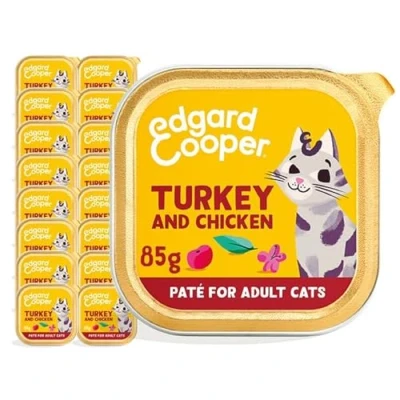 Afbeelding van 16x Edgard &amp; Cooper Kattenvoer Adult Pate Kalkoen Kip 85 gr