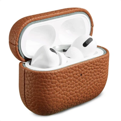 Afbeelding van Accezz Echt leren case Hoesje geschikt voor AirPods Pro 2 Cognac