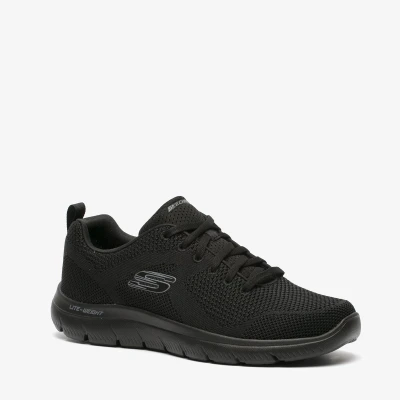 Afbeelding van Skechers Wide Fit Summits Brisbane Sneakers laag, Heren, Maat: 42, Black Textiel