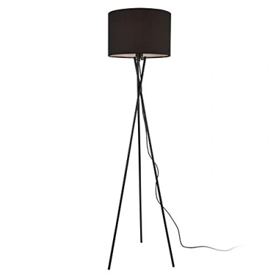 Afbeelding van Vloerlamp staande lamp Grenoble statief 154 cm E27 zwart