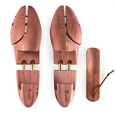 Afbeelding van Blumtal Dames en Heren Schoenspanner inc. Schoenlepel Ergonomisch design cederhout: 42 43, set van 5