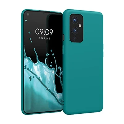 Afbeelding van kwmobile telefoonhoesje geschikt voor OnePlus 9 (EU/NA Version) Hoesje smartphone Back cover in mat petrol