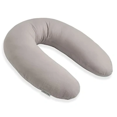 Afbeelding van Baby&#039;s Only Voedingskussen Zwangerschapskussen Zijslaapkussen Lichaamskussen Breeze Urban Taupe 160 cm
