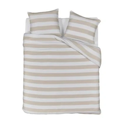Afbeelding van Riviera Maison Striped Dekbedovertrek Zand 2 persoons (200 x 200/220 cm)