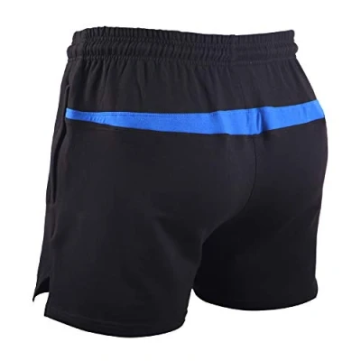 Afbeelding van Heren Bodybuilding Sportschool Training Shorts Sport Fitness Badstof katoen Korte broeken, 8005 ma Zwart, M