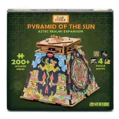 Afbeelding van iDventure Cluepuzzle Aztek uitbreiding, puzzeldoos met puzzel, escape room spel, geschenkdoos, schatkist, 3D puzzel van hout, sequentiële voor volwassenen, cadeau