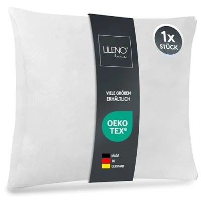 Afbeelding van Lileno Home 1 x binnenkussen wasbaar voor mensen met een allergie, polyester vulling als bankkussen, cocktailkussen en kussen, 40 cm
