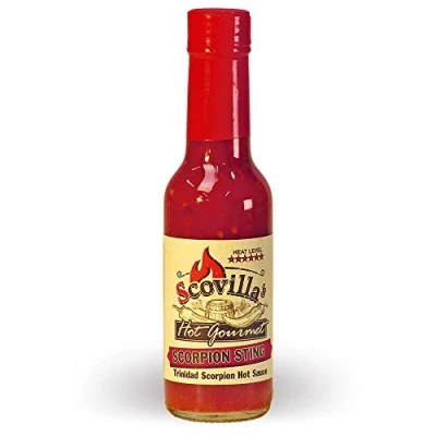 Afbeelding van Scovillas Hot Gourmet Scorpion STING Trinidad Saus, 148 ml