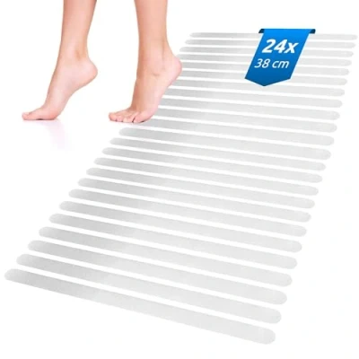 Afbeelding van ECENCE antislip douchestrips en badkuip, set van 12 douchebekleding, transparante badbekleding, zelfklevend, badmat, gemakkelijk te verwijderen