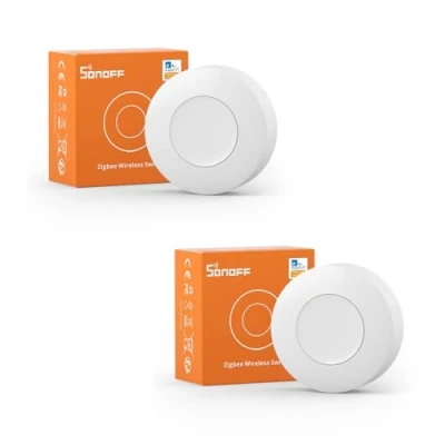 Afbeelding van SONOFF SNZB 01P Zigbee draadloze schakelaar, slimme schakelaar met drie bedieningsopties, enkel/dubbel/lang indrukken, compatibel Alexa, IFTTT, Home Assistant, 2 stuks