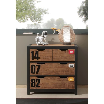 Afbeelding van LUCEVI Alex Ladekast 3 Laden Hout Beige 86x42x83cm