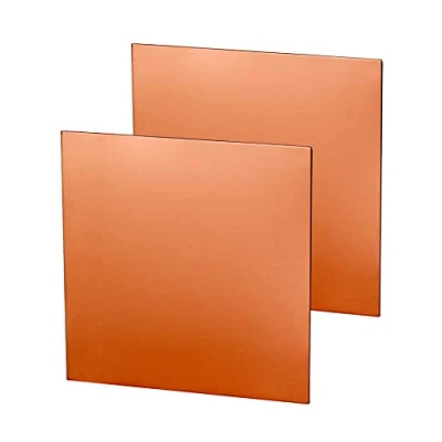 Afbeelding van QWORK® 2 stuks 99% puur koperen plaat voor het maken van sieraden, nauwkeurig bewerken, afdrukken printplaten (100 mm x 100 1 mm)