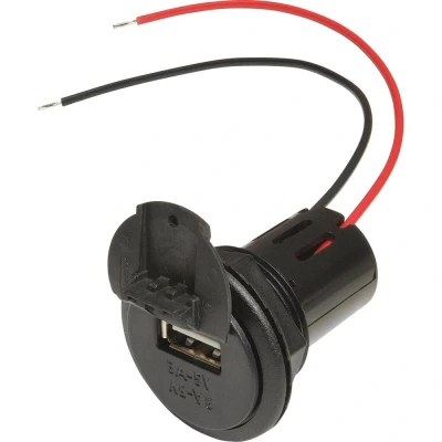 Afbeelding van ProCar Power USB Einbausteckdose EV mit Gewindehülse und Deckel inbouwstopcontact met deksel Stroombelasting (max.): 3 A Geschikt voor