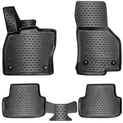 Afbeelding van Elmasline 3D design rubberen matten set voor VW TIGUAN I bouwjaar 2007 2018 extra hoge rand 5 cm