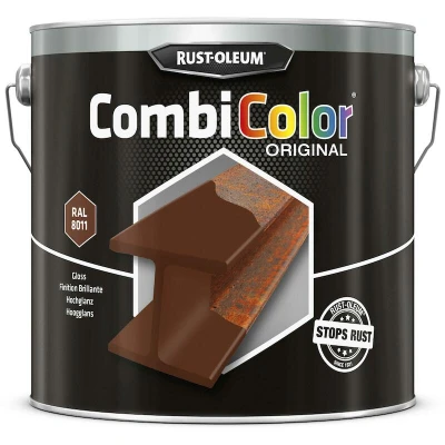 Afbeelding van Rust oleum Combicolor Hoogglans Notenbruin 8011 2,5 Liter