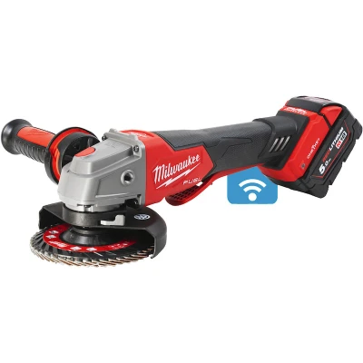 Afbeelding van Milwaukee M18 ONEFSAG125XPDB 502X 18V Li ion accu Haakse slijper set (2x5.0Ah) in HD box 125mm koolborstelloos