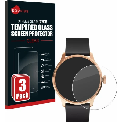 Afbeelding van Savvies Glas Screenprotector voor Withings ScanWatch Light Gehard Beschermglas 9H (3 Stuks)