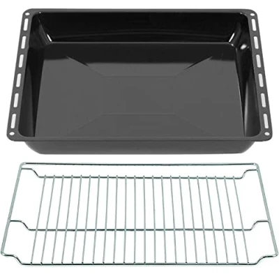 Afbeelding van ICQN Extra Diepe Ovenbakplaat en Rooster Set 465x370x60 mm