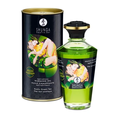 Afbeelding van Shunga Verwarmende Olie Om Van Het Lichaam Te Likken Green Tea