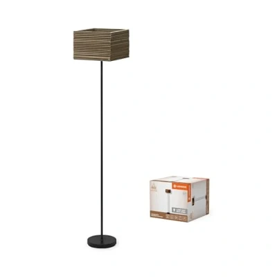 Afbeelding van LEDVANCE vloerlamp Decor Cardboard Vierkant bruin van golfkarton, lichtgewicht, E27, 1600 mm hoogte, lampenkap gerecycled materiaal, duurzaam dankzij vervangbare lichtbron, eenvoudig te installeren