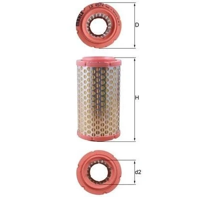 Afbeelding van MAHLE ORIGINAL LX 4574 Luchtfilter 143 78 Filter insert FIAT: 500 Saloon, 126, Estate
