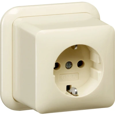 Afbeelding van Gira Opbouw wandcontactdoos randaarde 16A 250V creme wit met