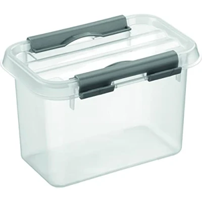 Afbeelding van Sunware Q Line Opbergbox 0.8L Transparant/Zilver