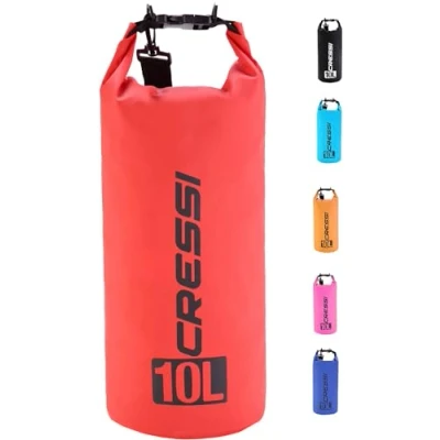 Image de Cressi Sac étanche avec de longues bretelles réglables pour la plongée, le bateau, kayak, pêche, rafting, natation, camping et snowboard, rouge