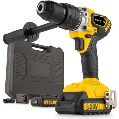 Afbeelding van Powerplus Yellow POWX00530 20 V borstelloos Schroef , klopboormachine 20V 120Nm incl. 2 batterijen 2.0Ah en lader
