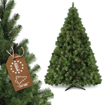 Afbeelding van Kadax Alpine kerstboom 180, kunstkerstboom van pvc kunststof met standaard, decoratieve kerstboom, kunstboom 295 takken (kerstelf 180 cm)