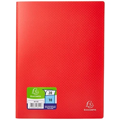Afbeelding van Exacompta 8515E OPAK showmap van zacht, mat en ondoorzichtig polypropyleen, met licht korrelige binnenzakken, 10 steekzakken 20 zichten. DIN A4 Kleur deksel: rood