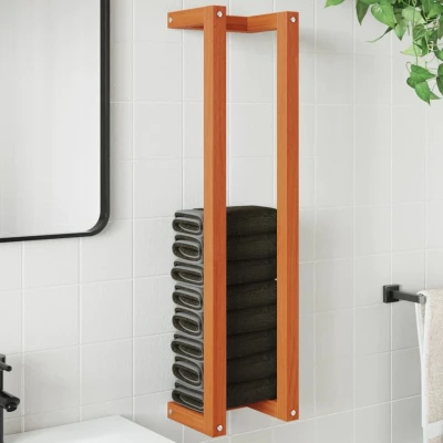 Afbeelding van Handdoekenrek 23x18x90 cm massief grenenhout wasbruin