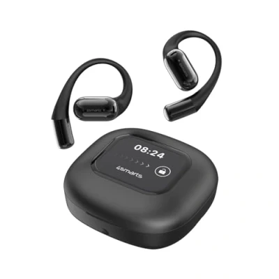 Afbeelding van 4smarts SkyBuds AI Screen Open Ear Wireless Headset Bluetooth Oordopjes Zwart