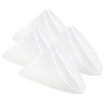 Afbeelding van KICHLY Doekservetten [24 stuks, wit] 50 x cm, 100% polyester dinerservetten met omzoomde randen, wasbare servetten, ideaal voor feesten, bruiloften en diners