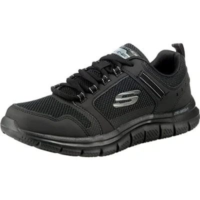 Afbeelding van Skechers Track Bucolo 52630 BBK, Mannen, Zwart, Trainingschoenen,Sportschoenen, maat: 45